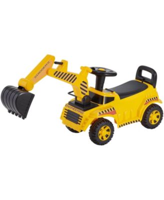 Excavator Ride-On Push Car with Realistic Sounds, Helmet & Music