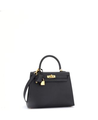 Kelly 25 Handbag Black Epsom with Gold Hardware