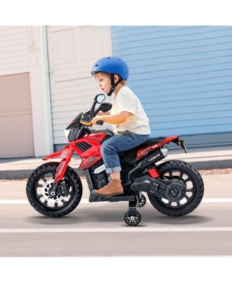 12V Kids Electric Motorcycle with Detachable Training Wheels