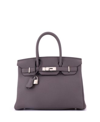 Birkin 30 Handbag Grey Togo with Palladium Hardware