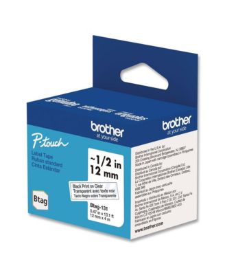 BTAG131 0.47 in. x 13.1 ft. Genuine P-Touch BTAG Label Tapes - Black on Clear