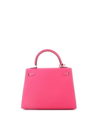 Pre-Owned HERMES Kelly 25 Handbag Pink Epsom with Palladium Hardware