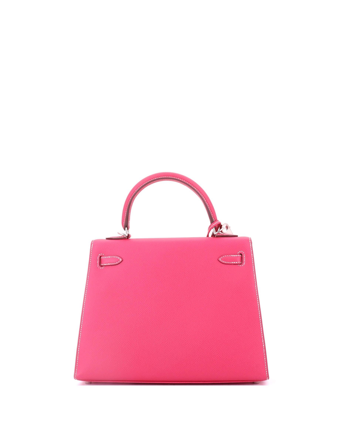 Pre-Owned Hermes Kelly 25 Handbag Pink Epsom with Palladium Hardware