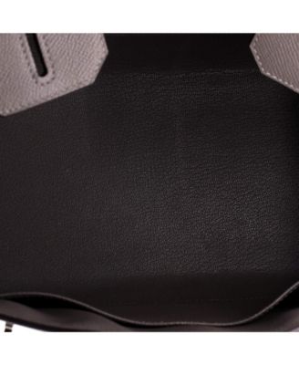 Pre-Owned HERMES Birkin 30 Handbag Grey Epsom with Palladium Hardware