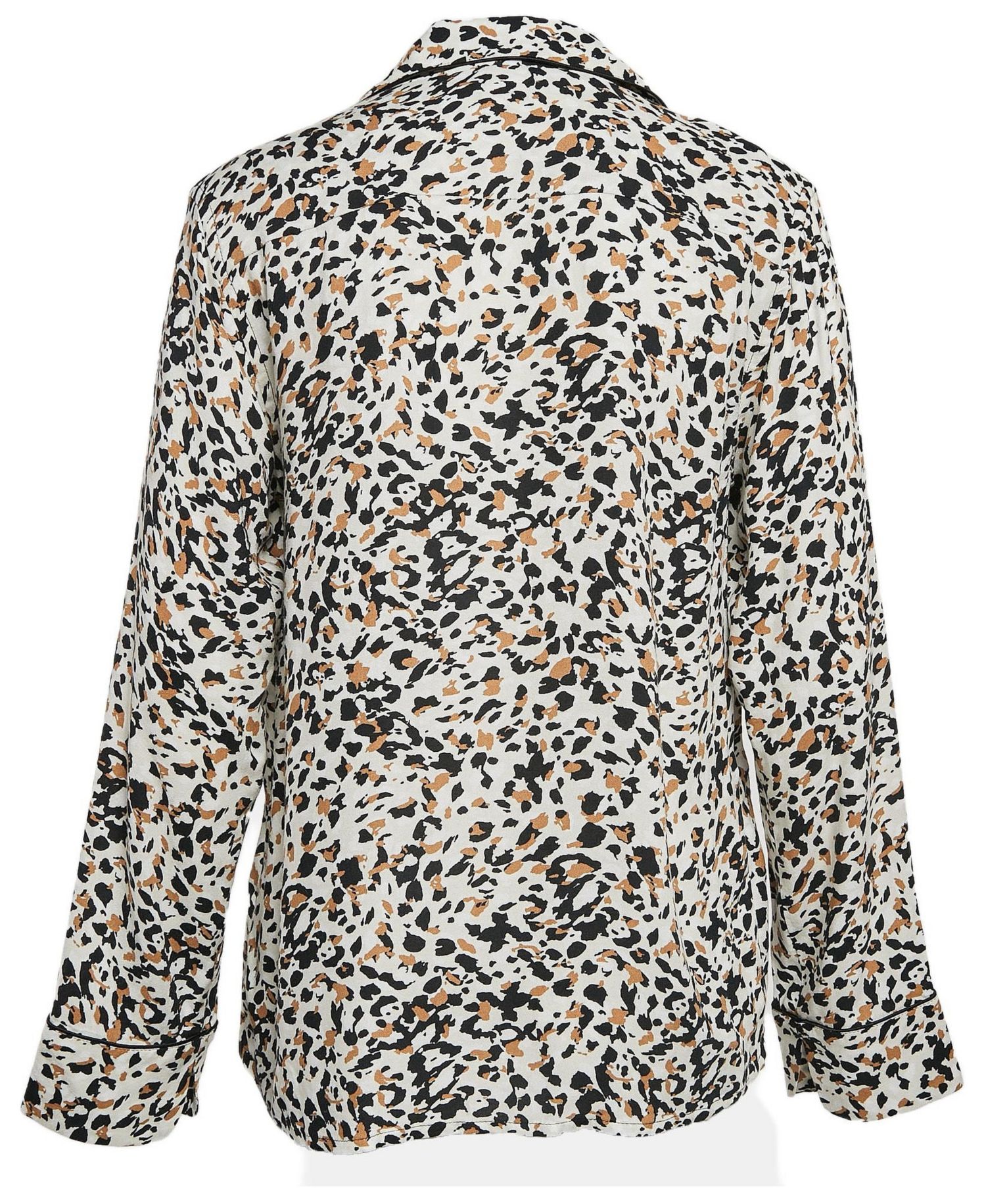 Women's Brown Leopard Print Crepe Tradi Shirt