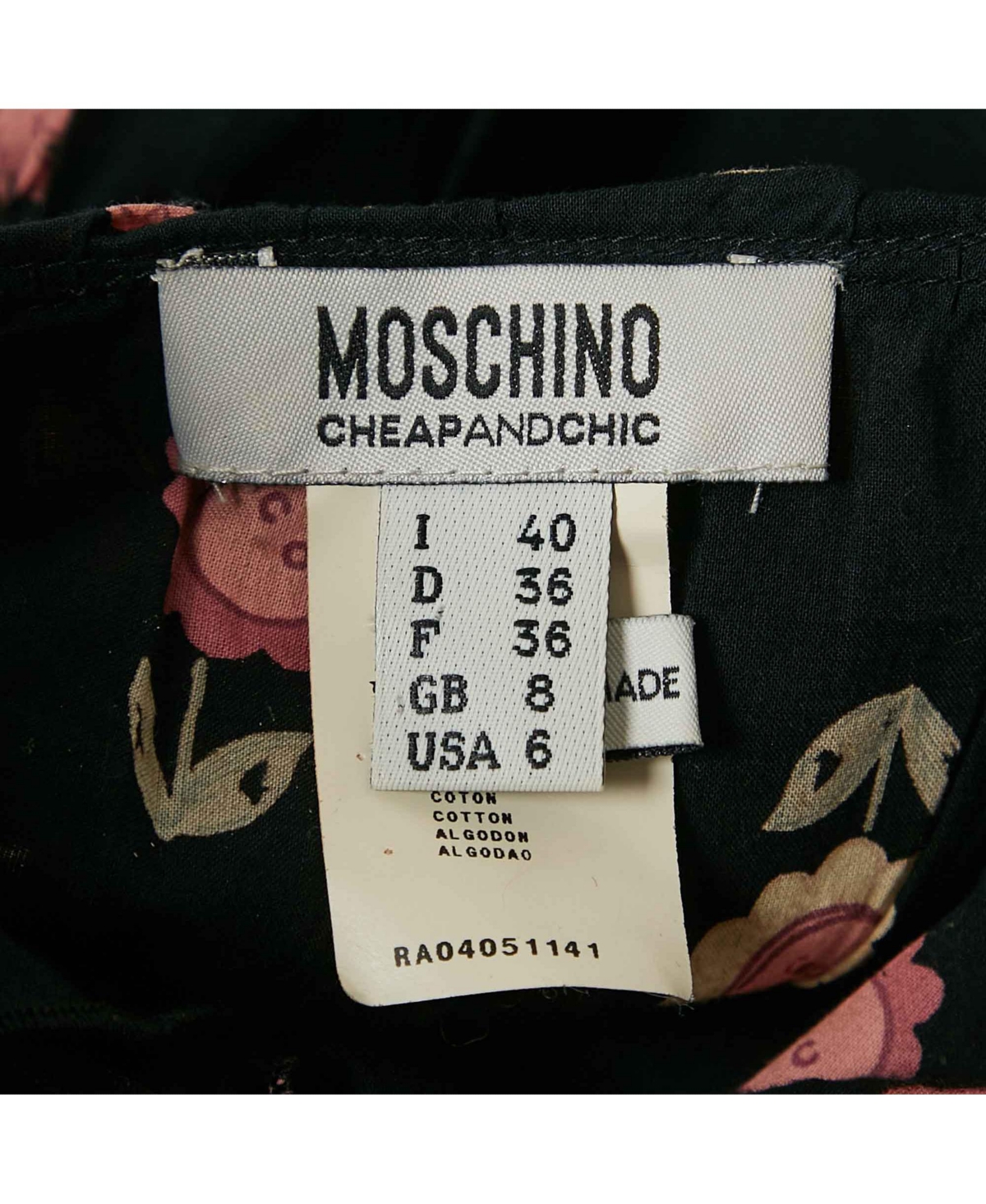 Pre-Owned Moschino Women's Cheap And Chic Dark Blue Floral Print Cotton Tiered Short Dress