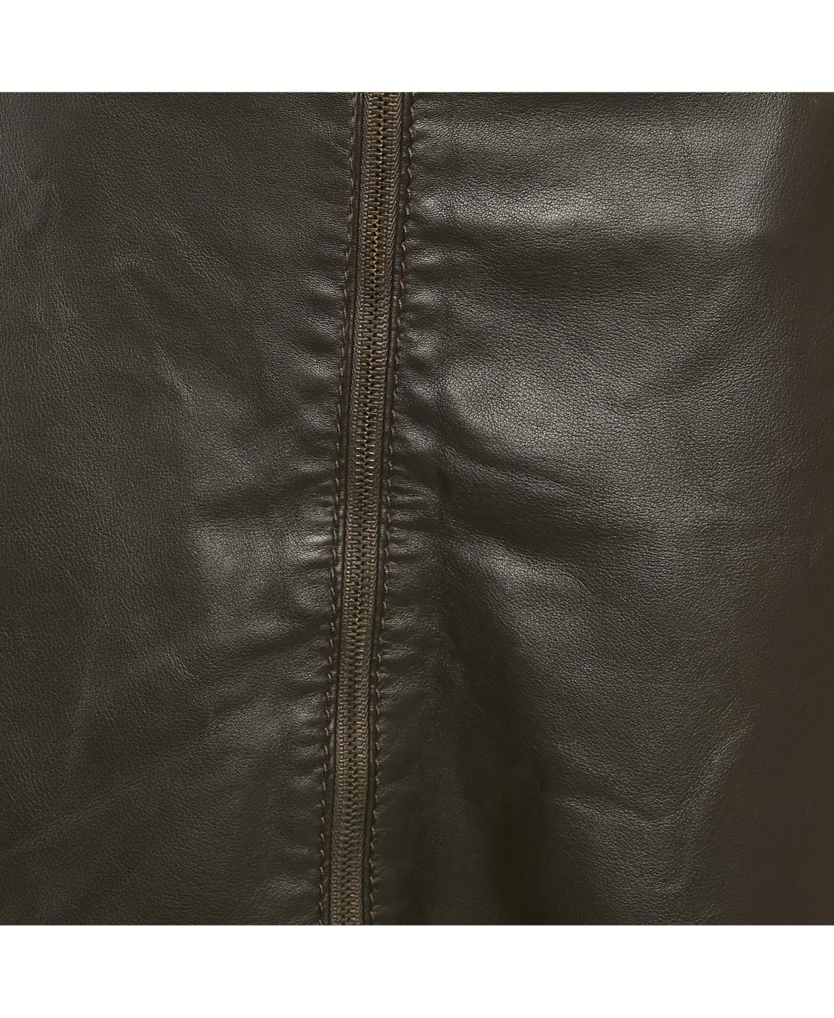 Pre-Owned Moschino Women's Brown Leather Flounce Hem Knee Length Skirt