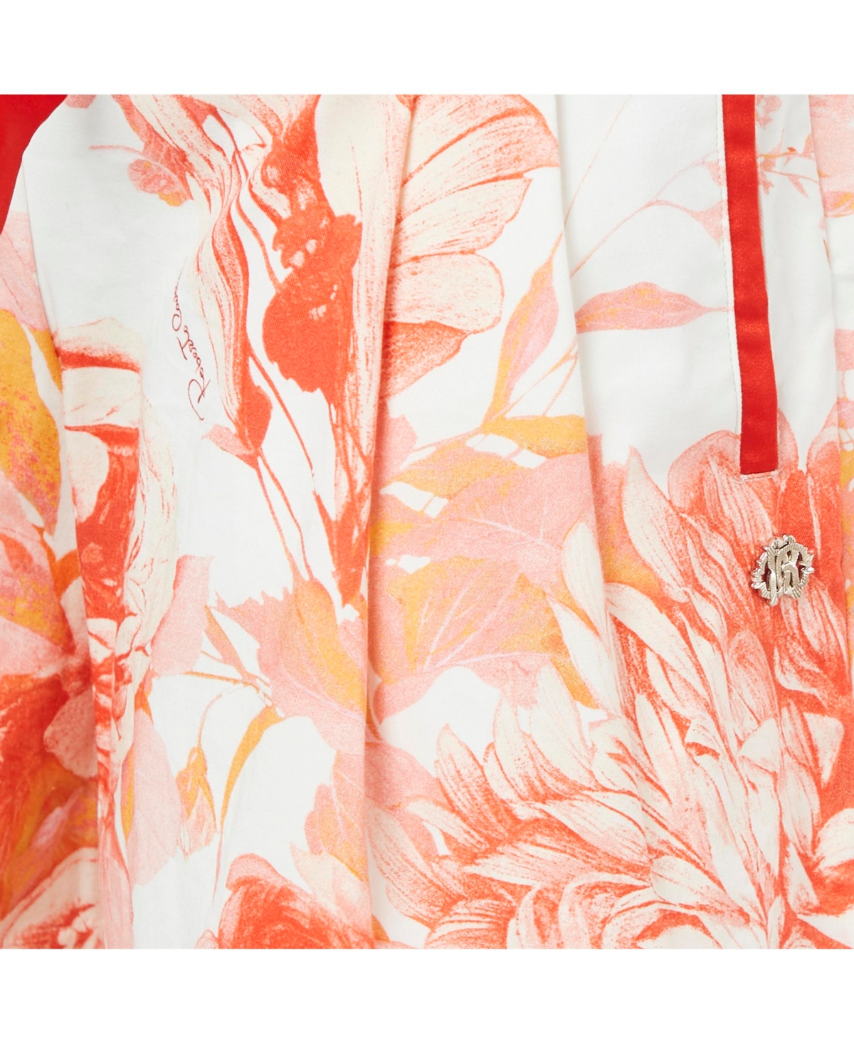 Pre-Owned Roberto Cavalli Women's White Floral Print Cotton Tie-Up Detail Shorts