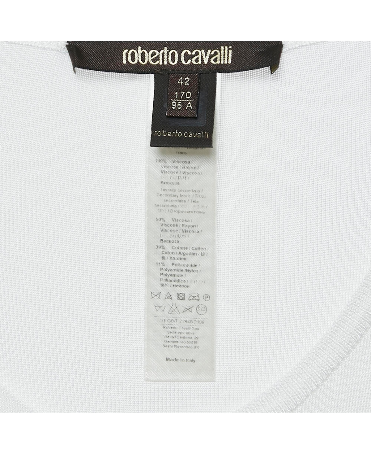 Pre-Owned Roberto Cavalli Women's Jersey Lace Trimmed Tank Top