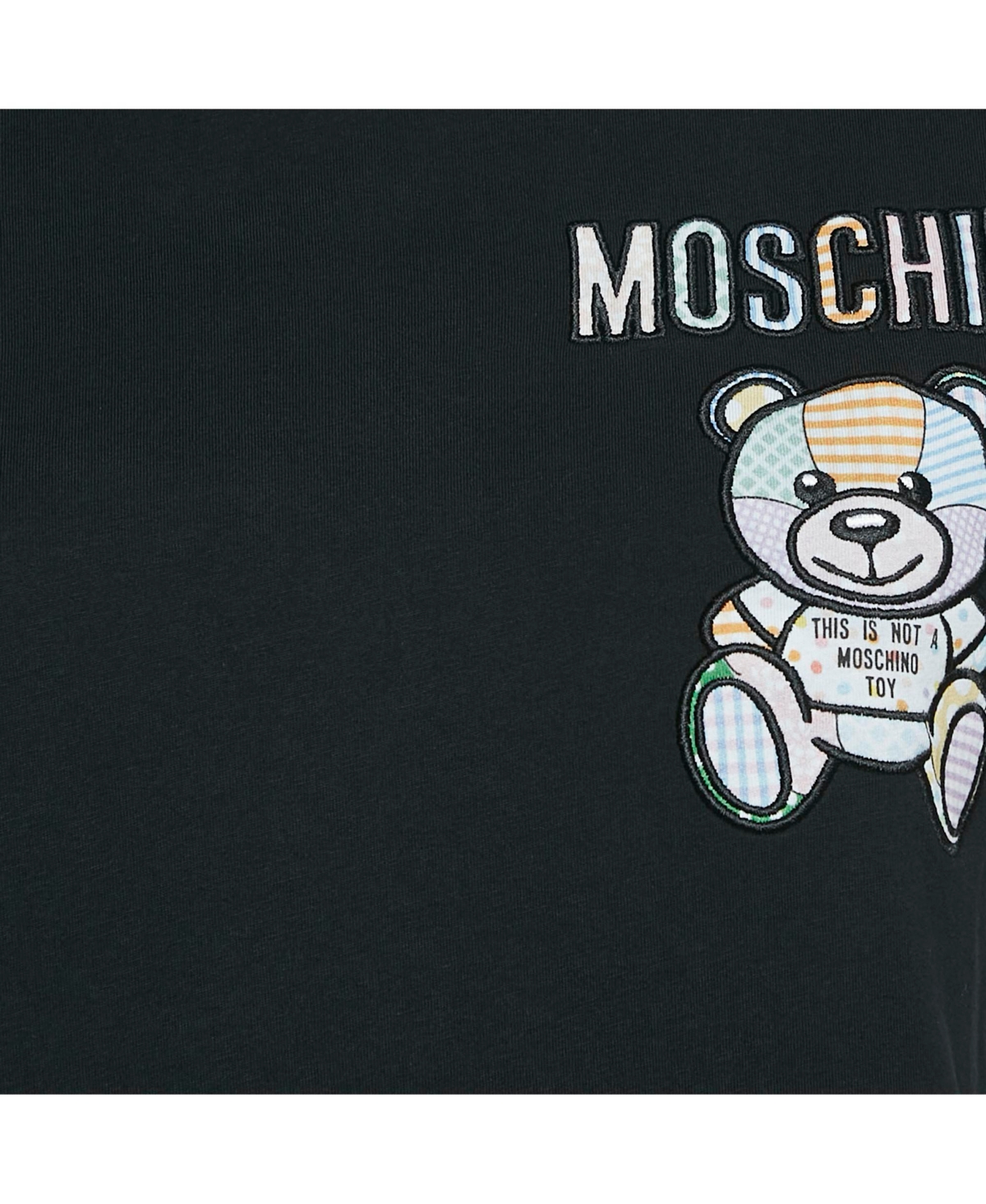 Pre-Owned Moschino Women's Couture Black Logo Embroidered Cotton Knit T-Shirt