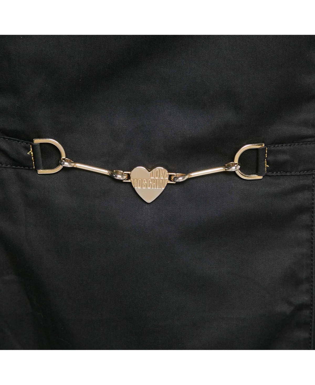 Pre-Owned Love Moschino Women's Black Cotton Metal Embellished Short Dress