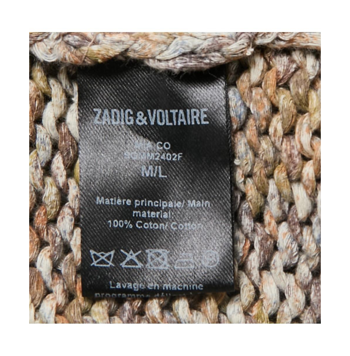 Pre-Owned Zadig & Voltaire Women's Brown Cotton Rib Knit Mia Cardigan