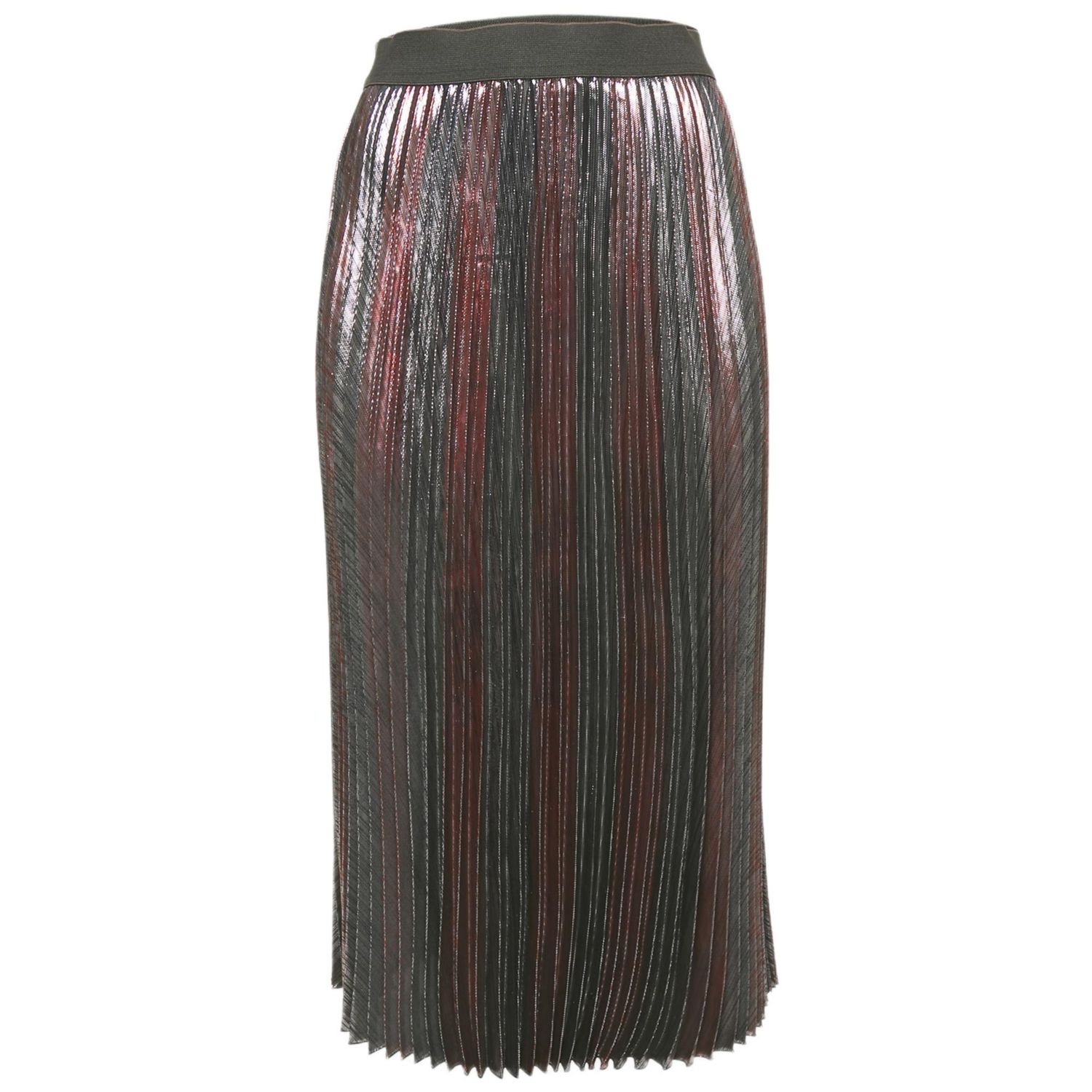 Women's Metallic Lurex Pliss&eacute Midi Joyce Skirt