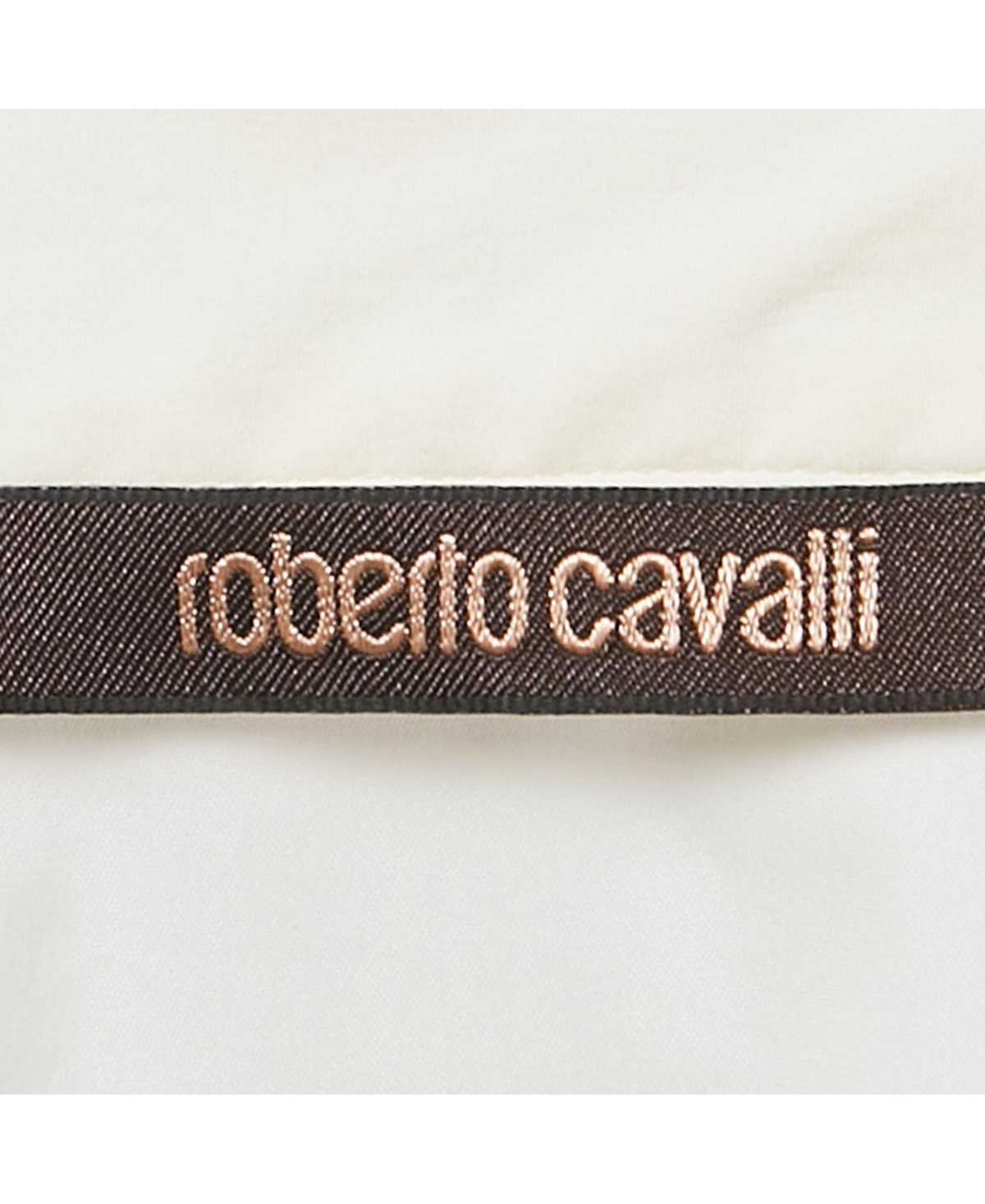 Pre-Owned Roberto Cavalli Women's Cream Cotton Long Sleeve Shirt