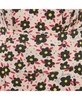 Women's Pink Floral Print Cotton Jersey Mini Dress