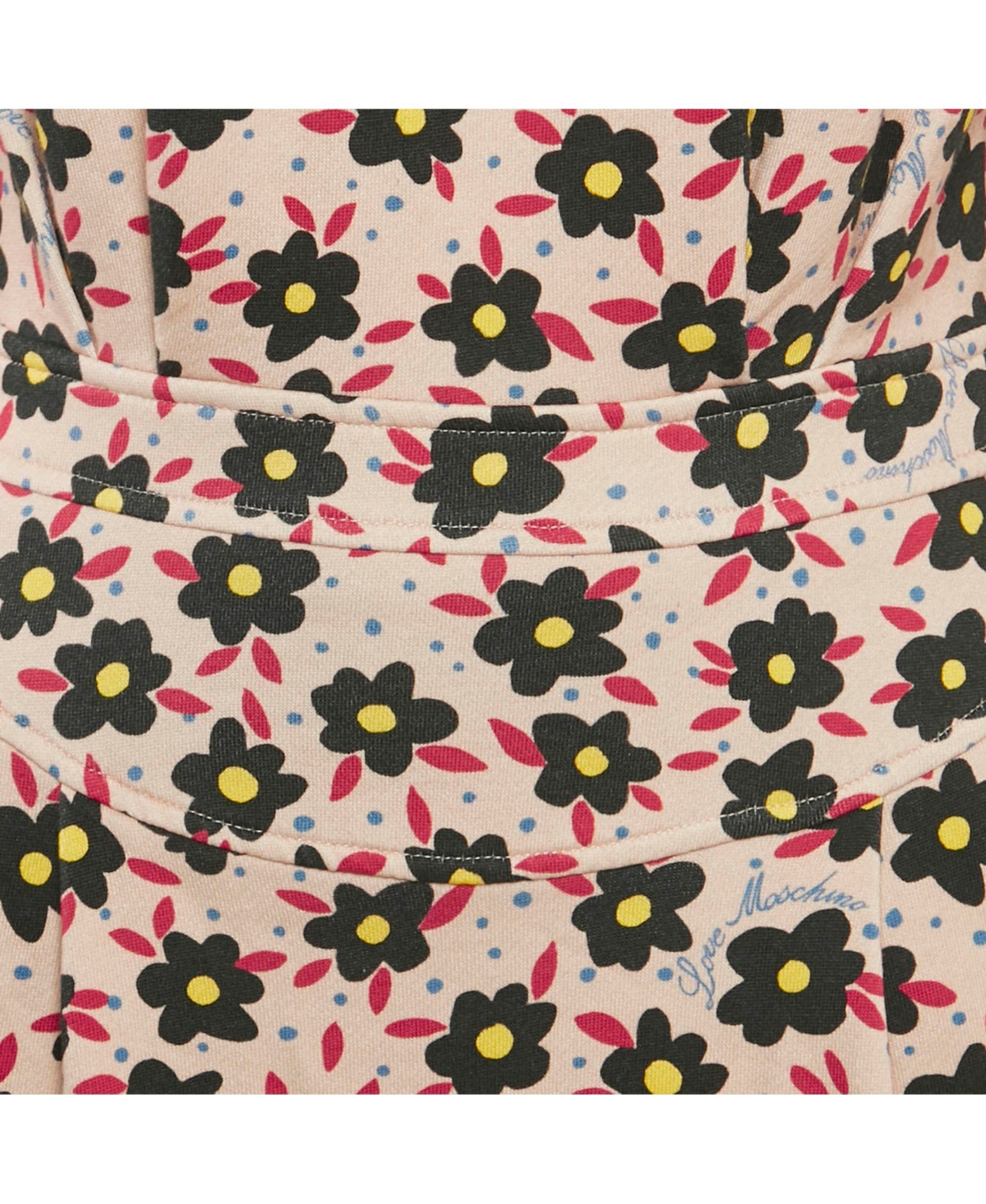 Pre-Owned Love Moschino Women's Pink Floral Print Cotton Jersey Mini Dress