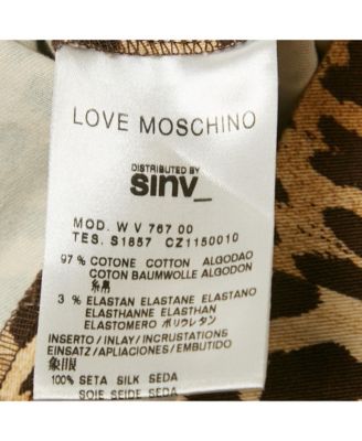 Women's Brown Leopard Printed Cotton & Silk Halterneck Dress