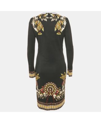 Women's Black Printed Jersey Short Dress