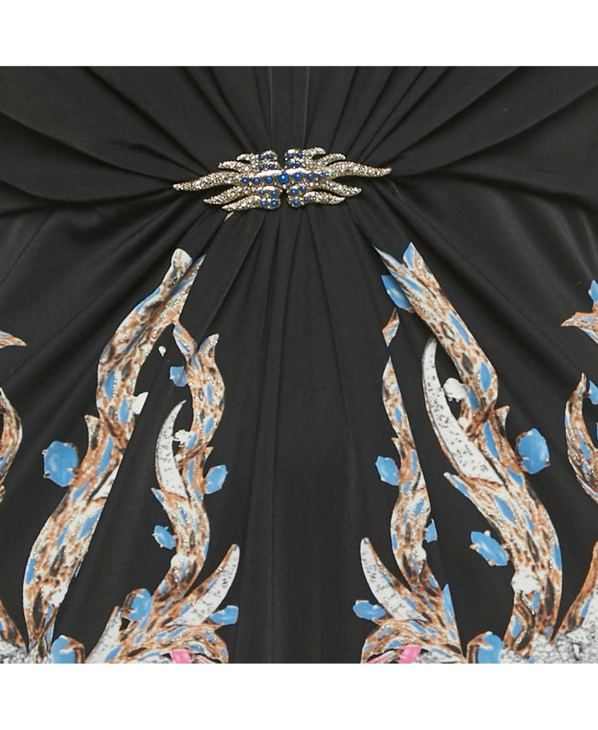 Pre-Owned Roberto Cavalli Women's Black Printed Jersey Short Dress