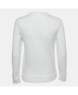 Women's White Heart Print Cotton Sweatshirt