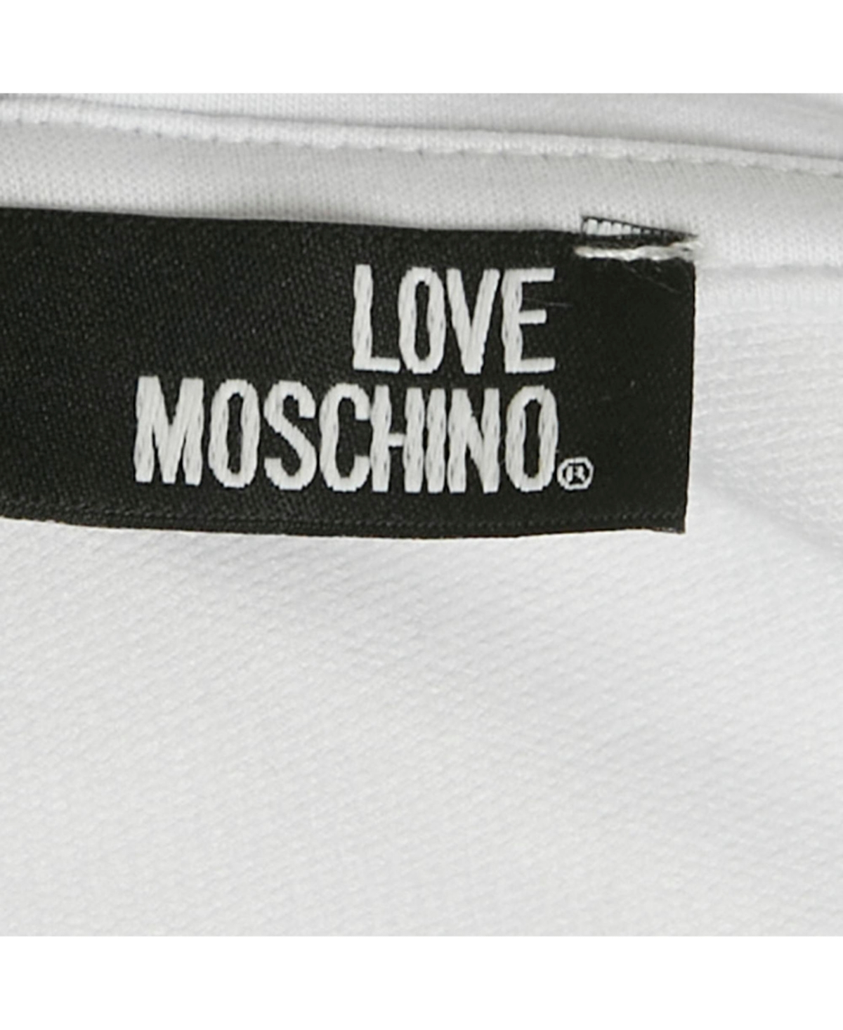 Pre-Owned Love Moschino Women's White Printed Cotton Hoodie Dress