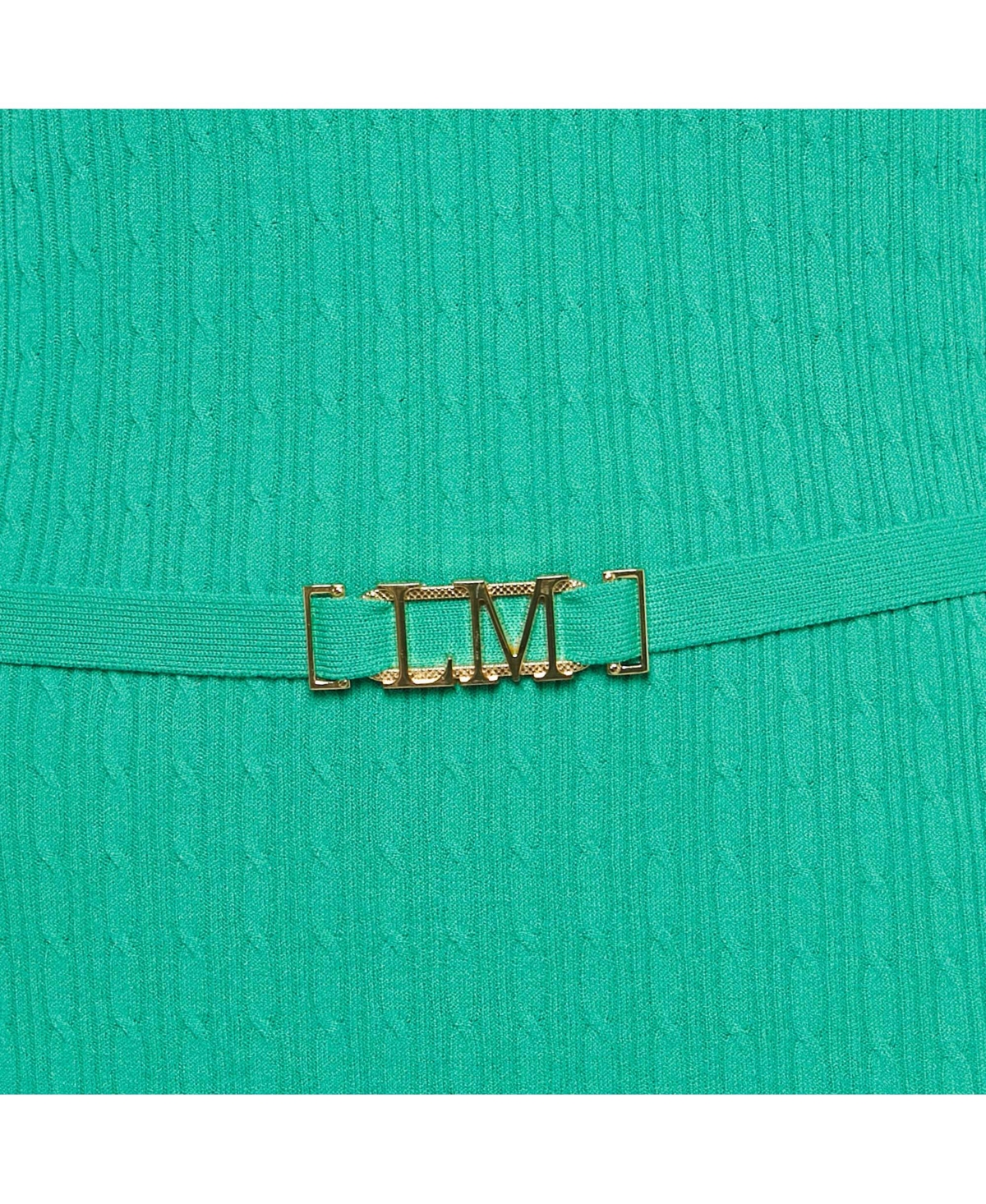 Pre-Owned Love Moschino Women's Green Knit Belted Midi Dress