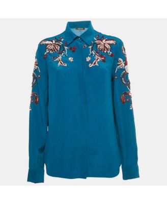 Women's Sequin Embroidered Silk Shirt