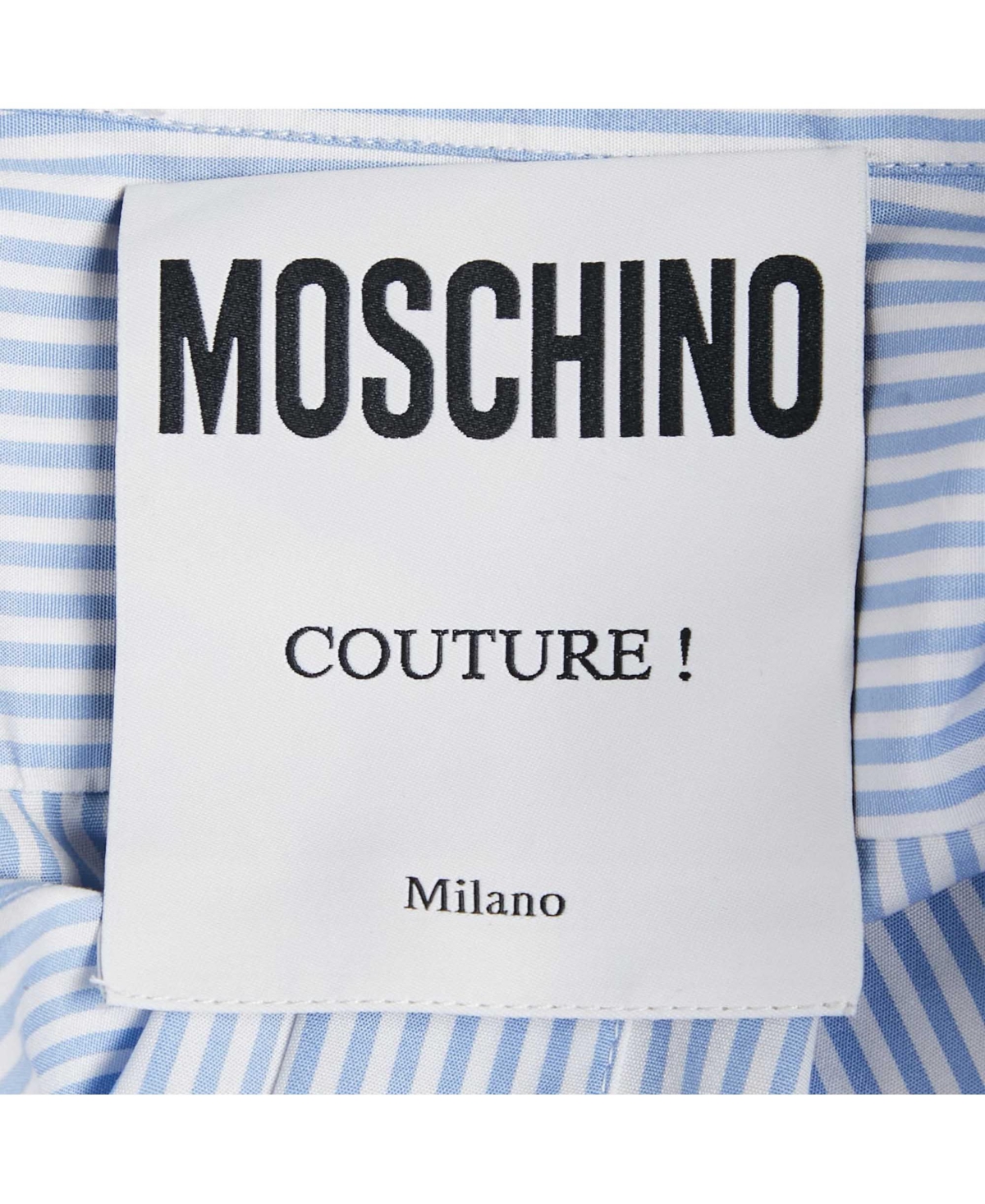 Pre-Owned Moschino Women's Couture Blue Striped Cotton Cuffed Pocket Shirt