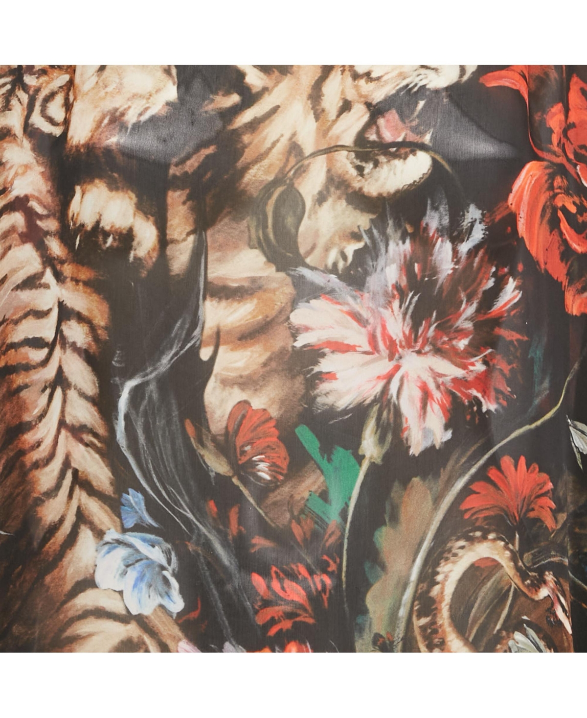 Pre-Owned Roberto Cavalli Women's Black Floral Print Silk Semi Sheer Dress