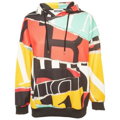 Women's Multicolor Printed Jersey Oversized Hoodie