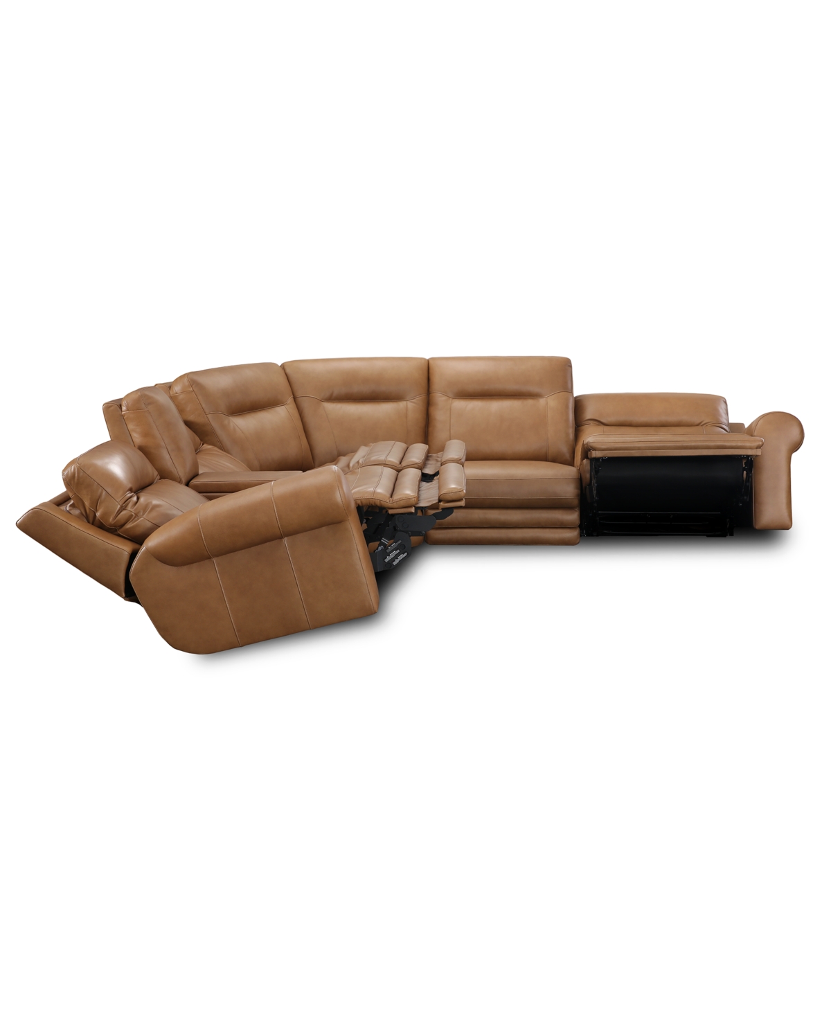 Furniture 6-Pc. Alexandre Leather Sectional with 3 Power Motion Recliners and 1 Console, Exclusively at Macy's