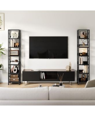 6 Tier Narrow Bookcase Tall Skinny Bookshelf Rustic Corner Shelf Small Bookshelves Industrial Bookcase for Bedroom, Living Room, Home Office