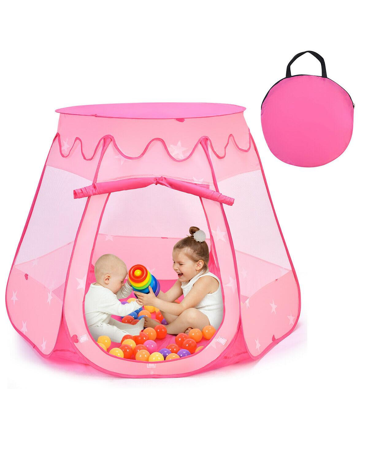 Skonyon Pink Portable Kid Play House Play Tent with 100 Balls