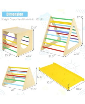 5 in 1 Kids Triangle Climber Play Gym Set with 2 Ramps