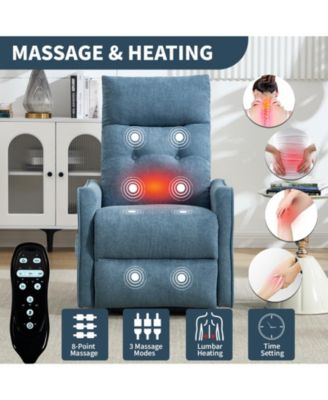 Chenille Single Motor Power Lift Recliner Chair with Massage and Heavy Duty Motion Mechanism and One USB for Charging