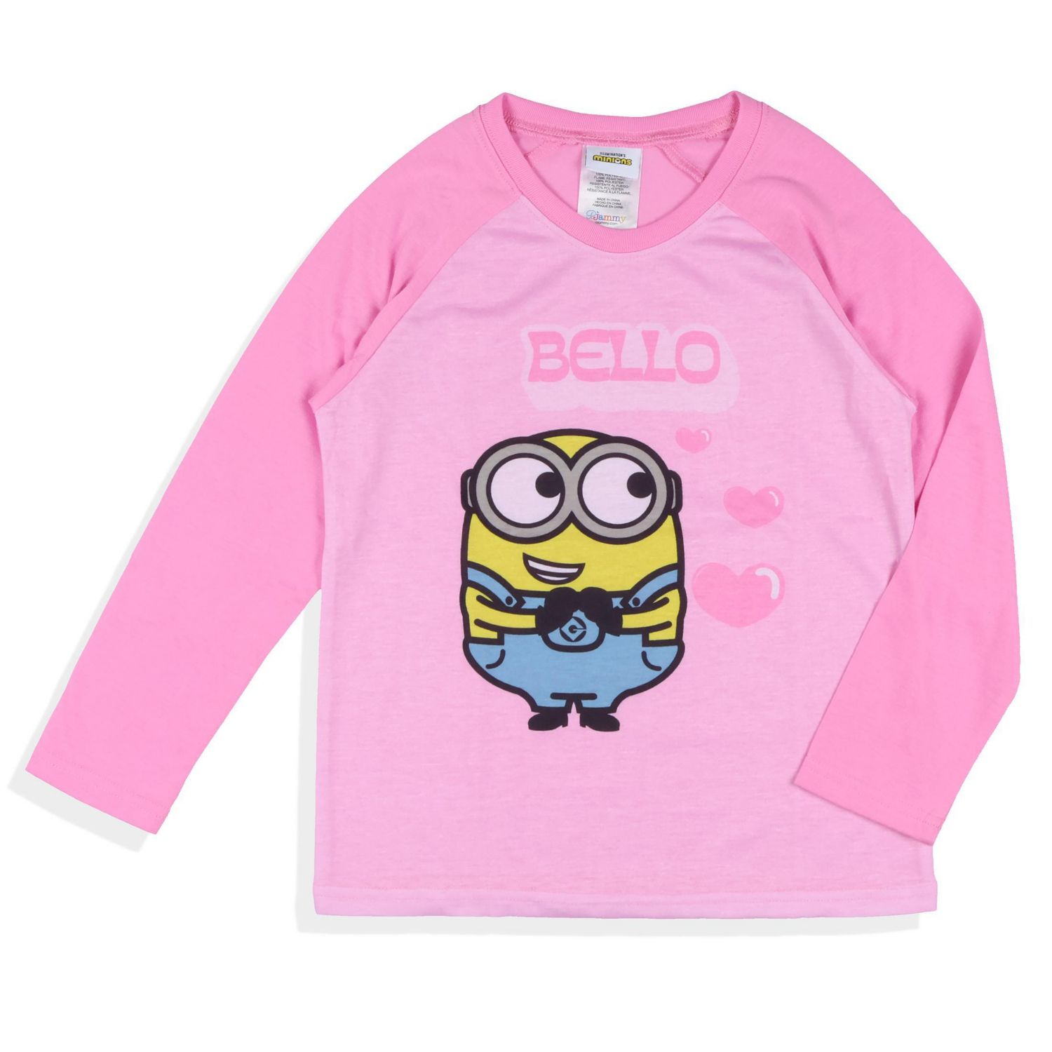 Despicable Me Little and Big Girl's Bello 2-PC Raglan Shirt and Pant Pajama Set
