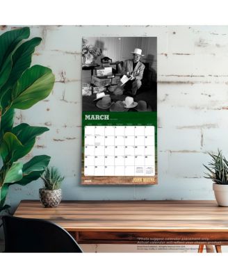 John Wayne OFFICIAL | 2026 12 x 24 Inch (Hanging) Monthly Square Wall Calendar | Foil Stamped Cover | Plastic-Free