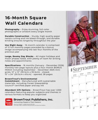 Monthly Hanging Square Wall Calendar, 12 x 24 Inch, Pope Leo XIV 2026