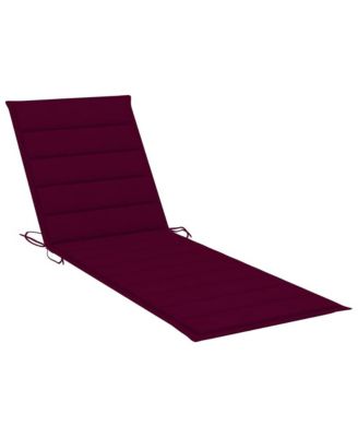 Sunlounger Wine Red Solid Acacia Wood, Polyester