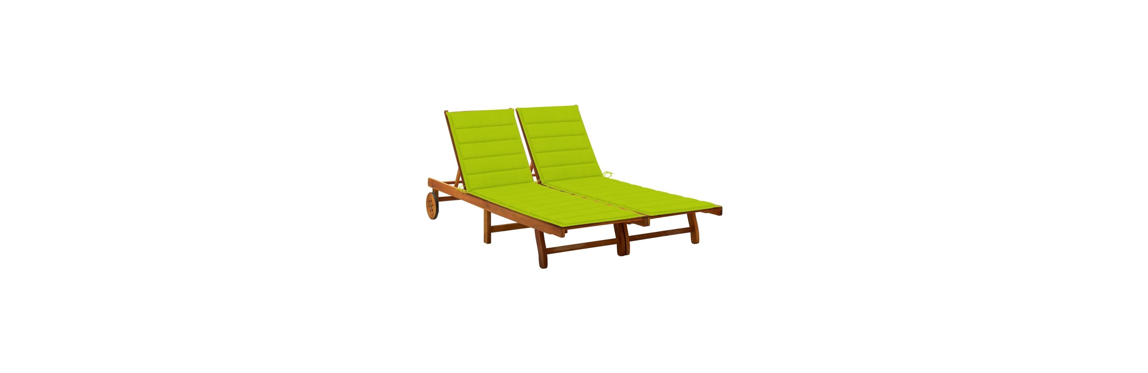 vidaXL 2-Person Patio Sun Lounger with Cushions Solid Acacia Wood