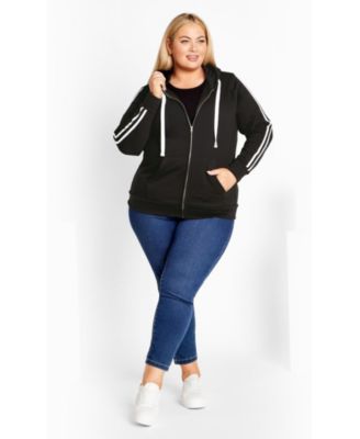 Women's Side Stripe Zip Hoodie