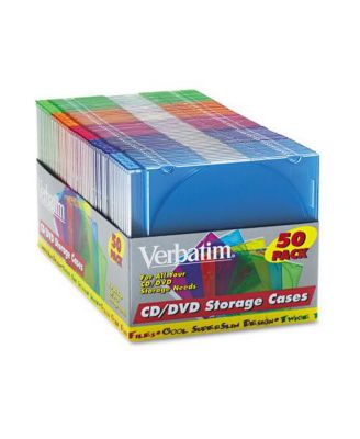 94178 CD/DVD Slim Case - Assorted Colors (50/Pack)
