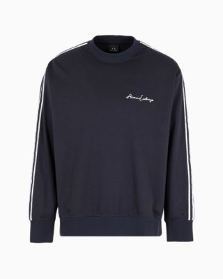 Men's Striped Sleeve & Logo Sweatshirt