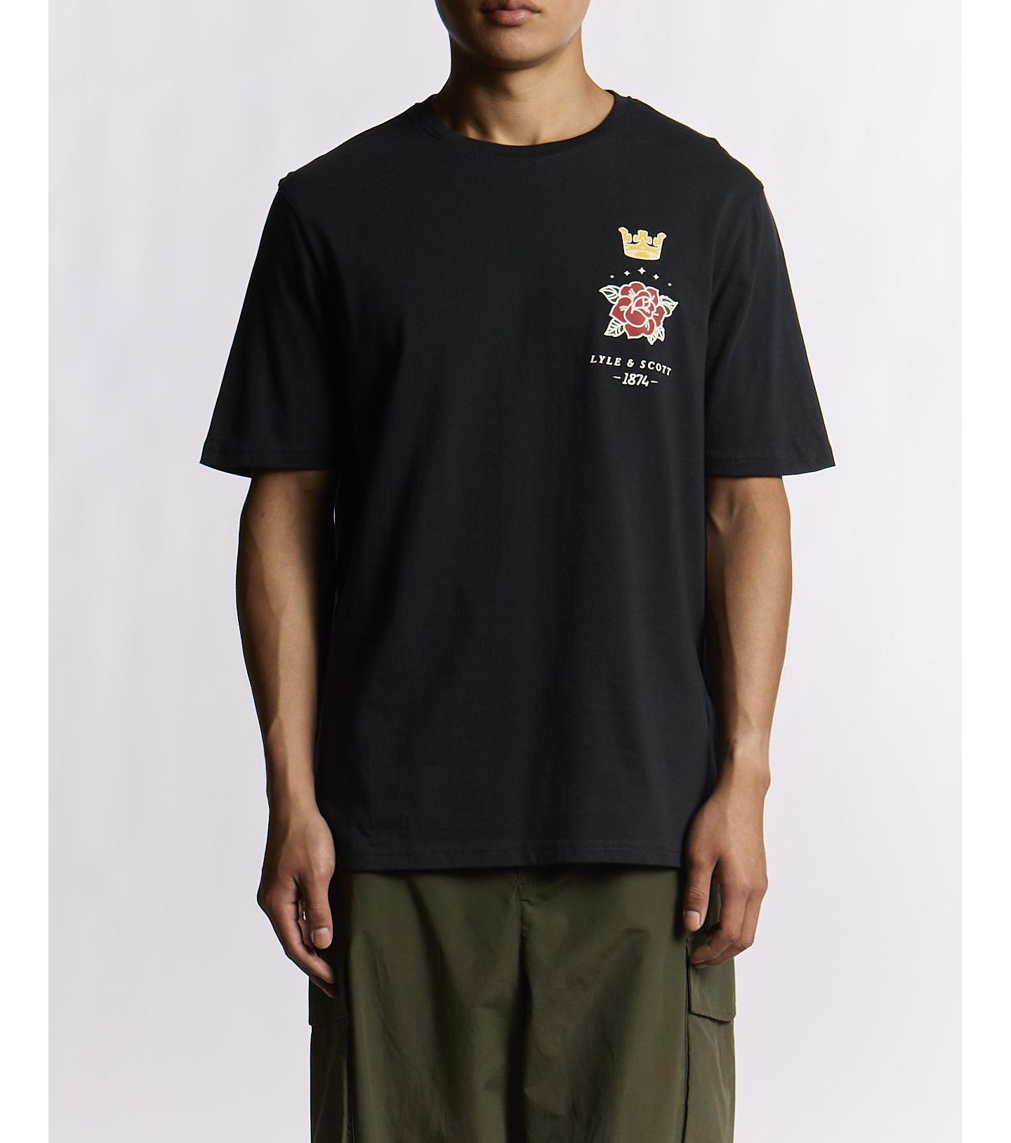 Мужская футболка Lyle & Scott Rose And Crown Graphic, цвет: Тёмный тёмно-синий — фото 5