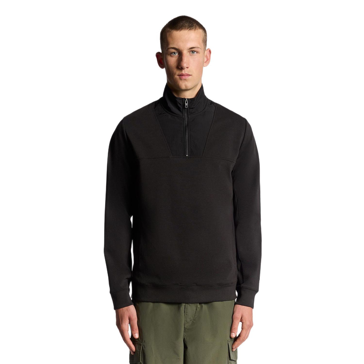 Men's Panelled Hybrid Quarter Zip Sweatshirt