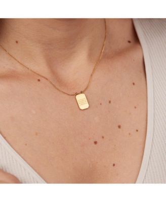 Powerful Beautiful Brilliant And Brave Note To Self Necklace Yellow Gold
