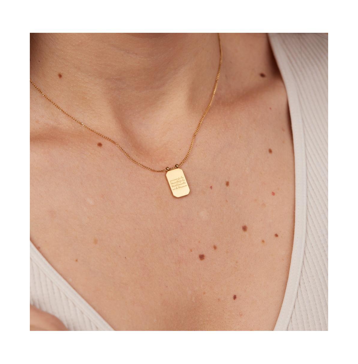 Mantra Powerful Beautiful Brilliant And Brave Note To Self Necklace
