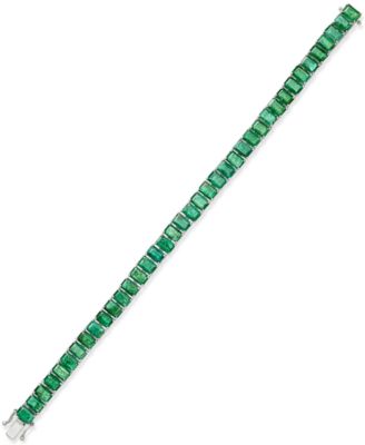 Macy's - Emerald Tennis Bracelet (25 ct. t.w.) in Sterling Silver