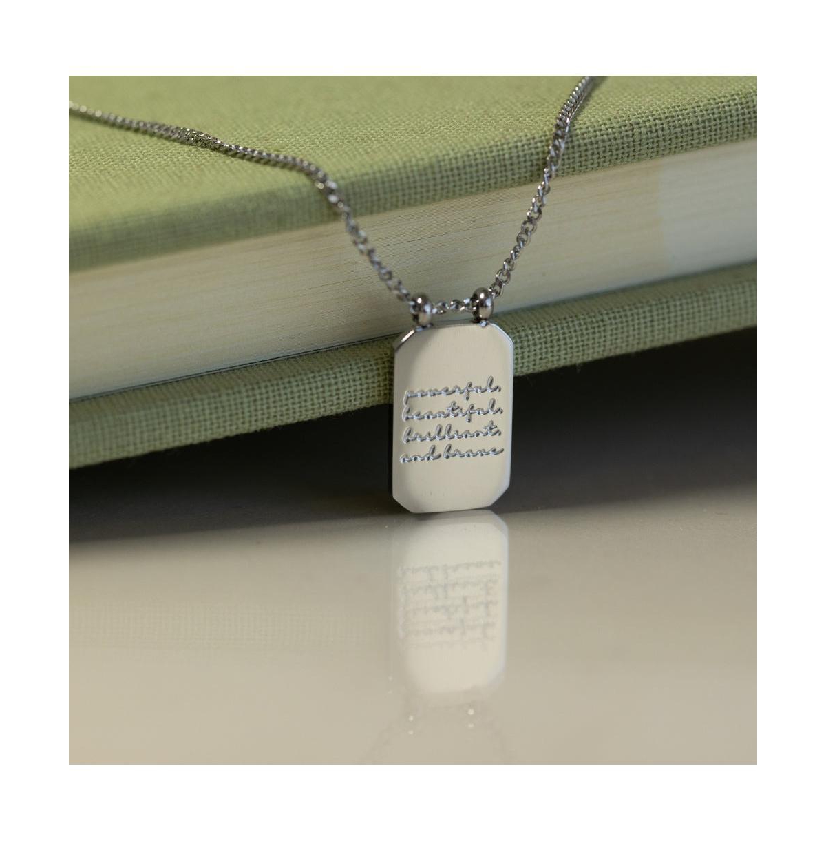 Mantra Powerful Beautiful Brilliant And Brave Note To Self Necklace Yellow Gold