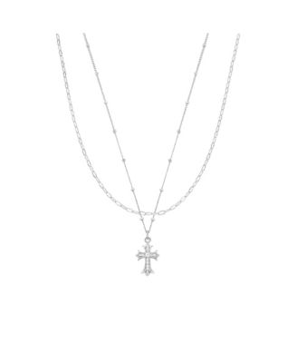 Plated Sterling Beloved Cross Necklace Set Holiday Gift Idea